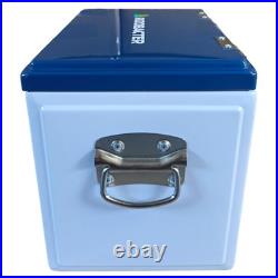 Yakimoto Vintage 16Qt Portable Metal Cooler Box for Camping, Rare -Reflex Blue