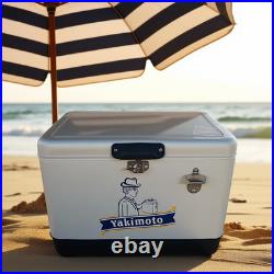 Yakimoto Vintage 54-Quart Metal Ice Box Cooler, Food&Beverage Ice Retention