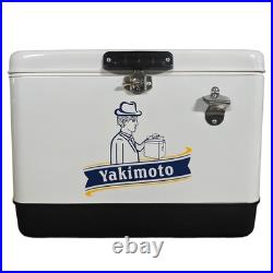Yakimoto Vintage 54-Quart Metal Ice Box Cooler, Food&Beverage Ice Retention
