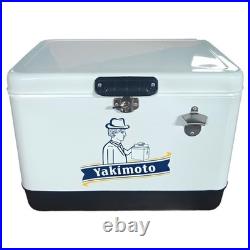 Yakimoto Vintage 54-Quart Metal Ice Box Cooler, Food&Beverage Ice Retention