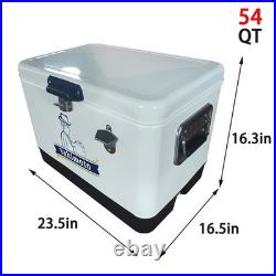 Yakimoto Vintage 54-Quart Metal Ice Box Cooler, Food&Beverage Ice Retention