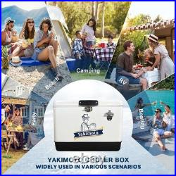 Yakimoto Vintage 54-Quart Metal Ice Box Cooler, Food&Beverage Ice Retention
