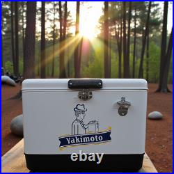 Yakimoto Vintage 54-Quart Metal Ice Box Cooler, Food&Beverage Ice Retention