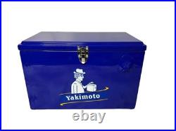 Yakimoto Vintage Metal Ice Chest Cooler, 15L& 20L capacity, rare Reflex Blue