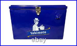 Yakimoto Vintage Metal Ice Chest Cooler, 15L& 20L capacity, rare Reflex Blue