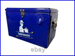 Yakimoto Vintage Metal Ice Chest Cooler, 15L& 20L capacity, rare Reflex Blue