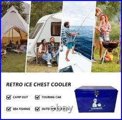 Yakimoto Vintage Metal Ice Chest Cooler, 15L& 20L capacity, rare Reflex Blue