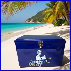 Yakimoto Vintage Metal Ice Chest Cooler, 15L& 20L capacity, rare Reflex Blue