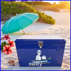 Yakimoto Vintage Metal Ice Chest Cooler, 15L& 20L capacity, rare Reflex Blue