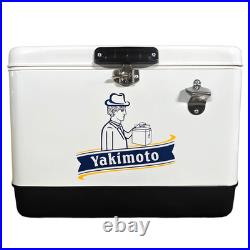 Yakimoto White Metal Ice Chest, Heavy-Duty 54Qt Large Capacity, Outdoor Essentials Yakimoto White Metal Ice Chest, Heavy-Duty 54Qt Large Capacity, Outdoor Essentials