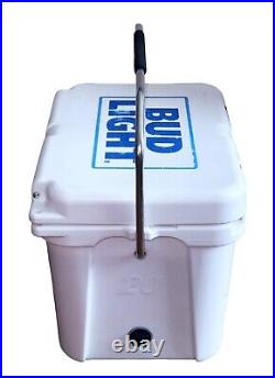 Yeti Roadie 20 Cooler White BUDWEISER BUD LIGHT BEER Metal Handle