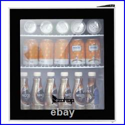 Zokop 60 Cans 1.6 Cu. Ft Compact Beverage Cooler Mini Fridge Glass Door Black
